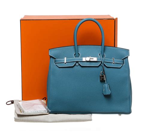 hermes birkin 35 blue jean togo|Hermes Birkin togo 35 silver.